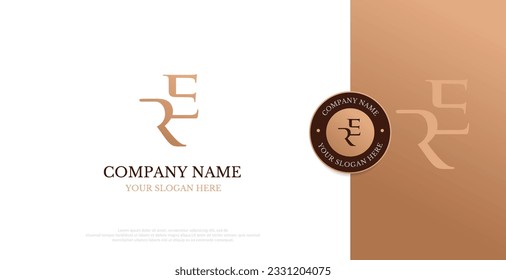 Initial RE Logo Design vector