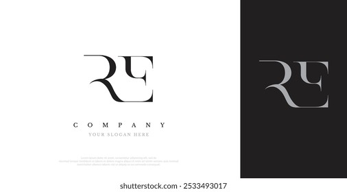 Initial RE Logo Design Vector 