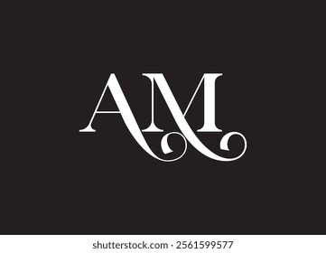 Initial AM Logo Design Vector
