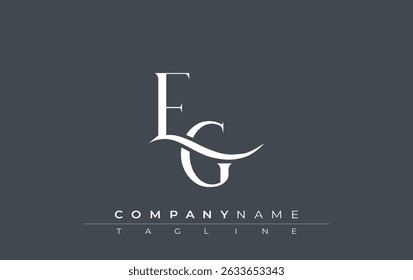 Initial EG Logo Design Vector. Elegant Monogram Logo Design with Decorative Elements and Typography