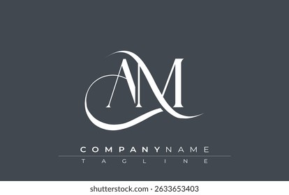 Initial AM Logo Design Vector. Elegant Monogram Logo Design with Decorative Elements and Typography