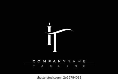 Initial IT Logo Design Vector. Elegant Monogram Logo Design with Decorative Elements and Typography