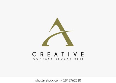 Initial A logo design vector illustration. Letter A icon. Suitable for business and finance logos isolated on White background