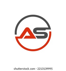 Initial AS logo design. Vector image