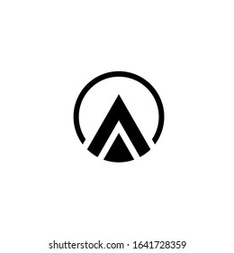 initial A logo design vector sign template