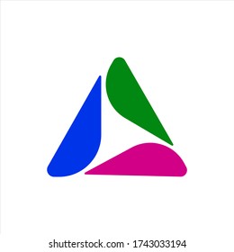 initial logo design vector A simple and elegant circular triangle