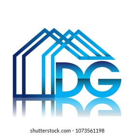 initial logo DG with house icon, business logo and property developer.