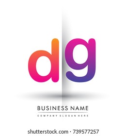 initial logo DG lowercase letter, orange and magenta creative logotype concept, modern and simple logo design.