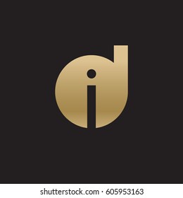 initial logo di, id, i inside d rounded letter negative space logo gold