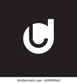 initial logo dl, ld, l inside d rounded letter negative space logo white black background
