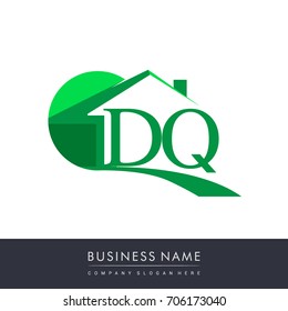 initial logo DQ with house icon, business logo and property developer.