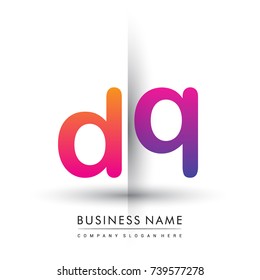initial logo DQ lowercase letter, orange and magenta creative logotype concept, modern and simple logo design.