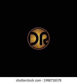 initial logo DR gold minimalist letter