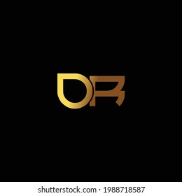 logotipo inicial letra DR oro minimalista