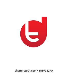 initial logo dt, td, t inside d rounded letter negative space logo red
