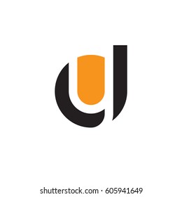 initial logo dy, yd, y inside d rounded letter negative space logo black orange