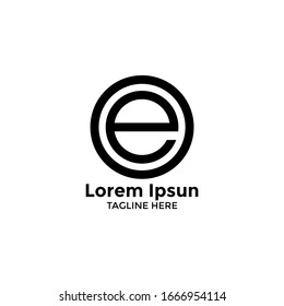 initial logo e concept design - vector