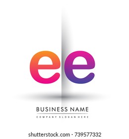 initial logo EE lowercase letter, orange and magenta creative logotype concept, modern and simple logo design.