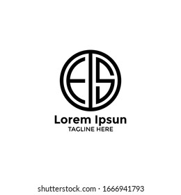 initial logo ES concept design - vector