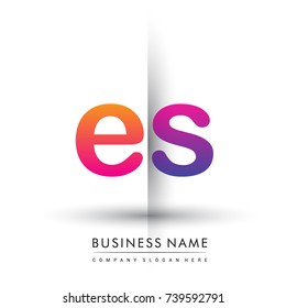 initial logo ES lowercase letter, orange and magenta creative logotype concept, modern and simple logo design.