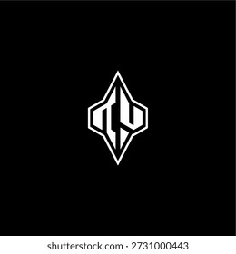 initial logo esport concept TU modern monogram gaming letter techno racing style design