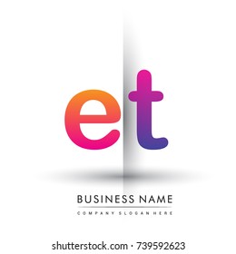 initial logo ET lowercase letter, orange and magenta creative logotype concept, modern and simple logo design.