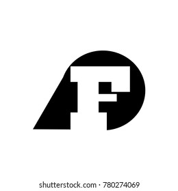Initial logo F letter black