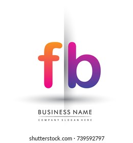 initial logo FB lowercase letter, orange and magenta creative logotype concept, modern and simple logo design.