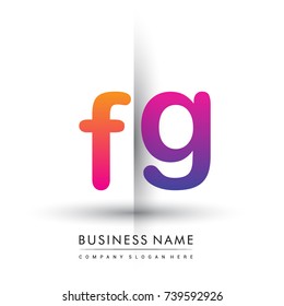 initial logo FG lowercase letter, orange and magenta creative logotype concept, modern and simple logo design.