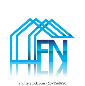 initial logo FN with house icon, business logo and property developer.