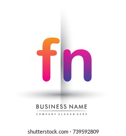 initial logo FN lowercase letter, orange and magenta creative logotype concept, modern and simple logo design.