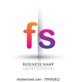 initial logo FS lowercase letter, orange and magenta creative logotype concept, modern and simple logo design.