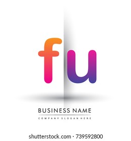 initial logo FU lowercase letter, orange and magenta creative logotype concept, modern and simple logo design.