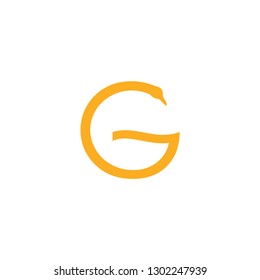 initial logo G with the shape of a swan