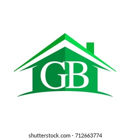 initial logo GB with house icon and green color, business logo and property developer.