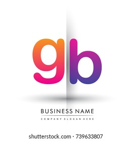 initial logo GB lowercase letter, orange and magenta creative logotype concept, modern and simple logo design.