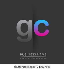 initial logo GC lowercase letter colored grey and blue, pink, creative logotype concept, modern and simple logo design, logo design concept for business and corporate identity.