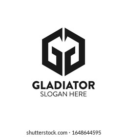 Initial Logo GG For Gladiator, Monogram Logo GG.