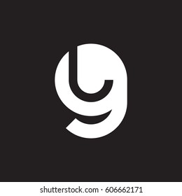 initial logo gl, lg, l inside g rounded letter negative space logo white black background