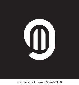 initial logo gm, mg, m inside g rounded letter negative space logo white black background