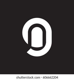 initial logo gn, ng, n inside g rounded letter negative space logo white black background