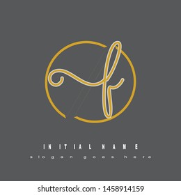 Initial logo gold circle alphabet F