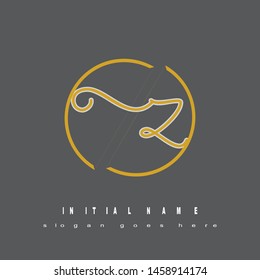 Initial logo gold circle alphabet Z