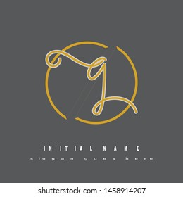 Initial logo gold circle alphabet G