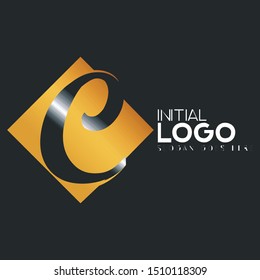 Initial logo gold diamond C letter 