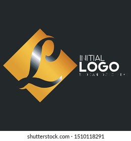 Initial logo gold diamond L letter 