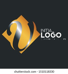 Initial logo gold diamond V letter 