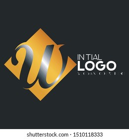 Initial logo gold diamond W letter 