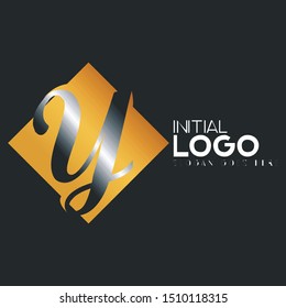 Initial logo gold diamond Y letter 