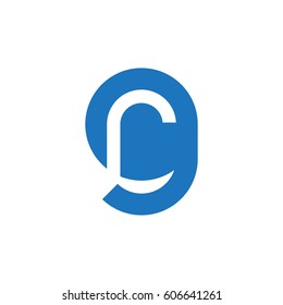 initial logo gr, rg, r inside g rounded letter negative space logo blue